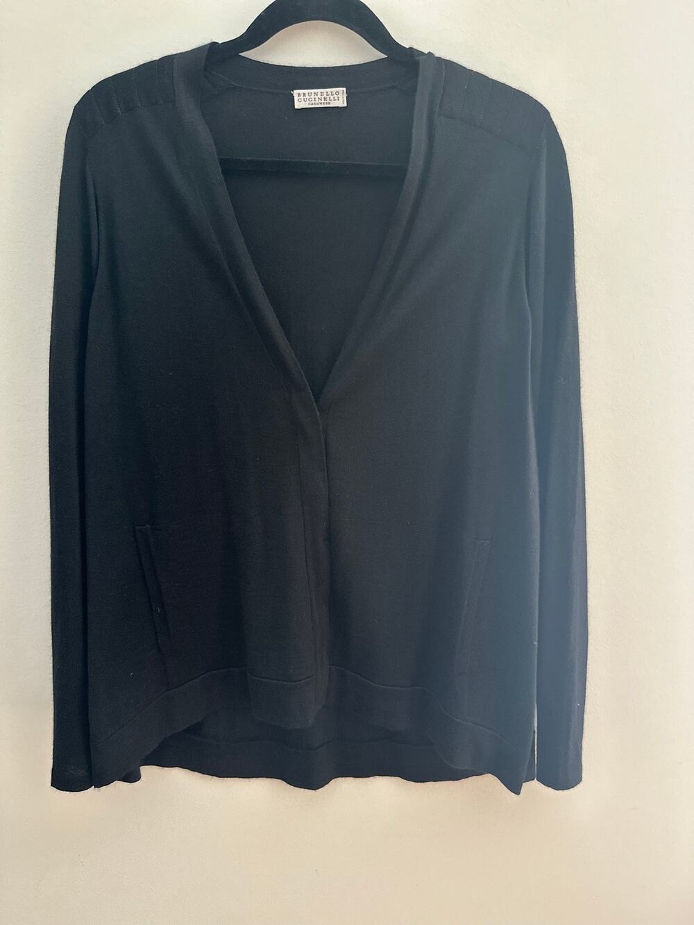 Brunello Cucinelli Cashmere Cardigan Sweater Women's Medium Black Long Sleeve